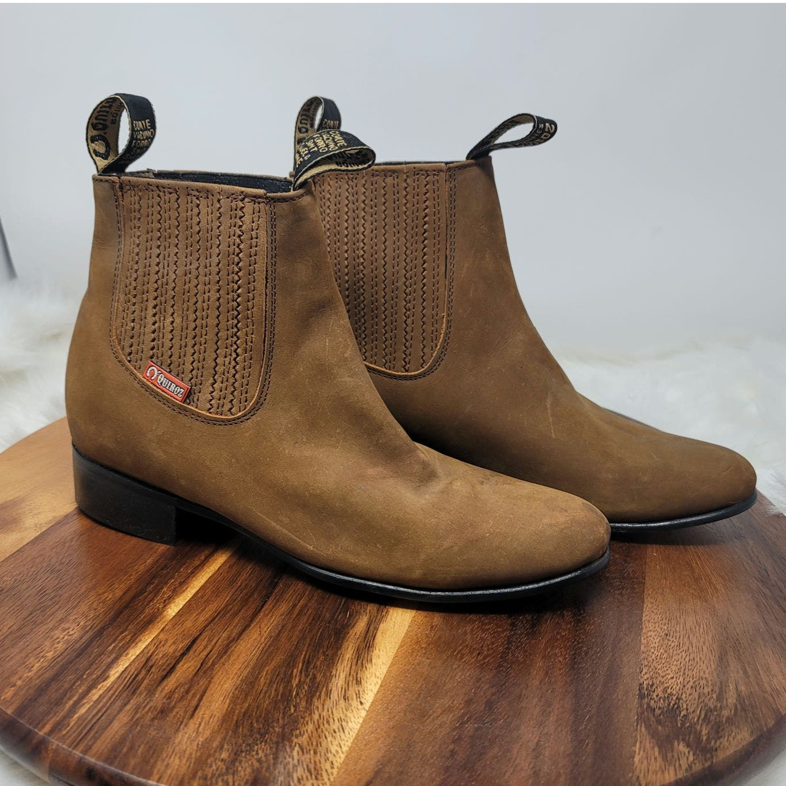 Botines Charro Quiroz Boots Leather Handcrafted Size 26 Mexico/ Us 9